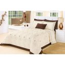 Ver imagem 1 de Colcha / Cobre Leito Cama Queen 150 Fios em Palha com Tabaco com 05 Peças - Cobre Leito Belle