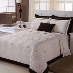 Colcha / Cobre Leito Cama Queen 150 Fios em Palha com Tabaco com 05 Peças - Cobre Leito Belle - 7