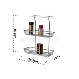 Suporte Retangular Duplo Para Barra De Cozinha - Aço Cromado - 3