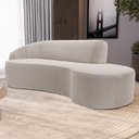 Ver imagem 3 de Sofá 3 Lugares Curvo Living Firenze Esquerdo D02 Bouclê Bege 180cm B-62 - Lyam