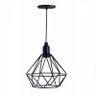 Trio Lustre Luminária Pendente Aramado Diamante Preto - 9