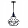 Trio Lustre Luminária Pendente Aramado Diamante Preto - 2