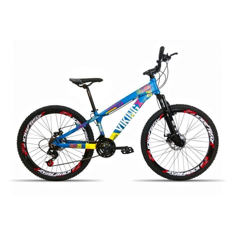 Bicicleta Aro 26 Vikingx X25 21v Shimano Freio A Disco Azul - 1