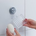 Ver imagem 3 de Saboneteira Suporte De Parede Porta Sabonete De Banheiro Com Ventosa- Preto