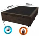 Ver imagem 1 de Cama Box Baú Casal Suede Marrom