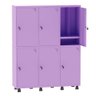 Roupeiro de Aço Insalubre 3 Vãos 06 Portas com Prateleira e Fechadura Pandin 1,90 M Lilás - 1