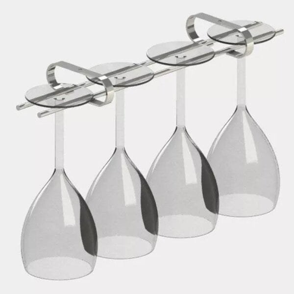 Suporte Porta Taças Reto Adega Cromado 400mm - Schmitt
