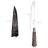 Faca Gaucha Churrasco 8" Cabo Rabo Tatu Bainha Preta Couro - 2
