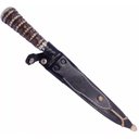 Ver imagem 6 de Faca Gaucha Churrasco 8" Cabo Rabo Tatu Bainha Preta Couro