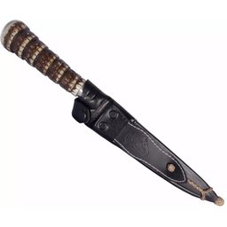 Faca Gaucha Churrasco 8" Cabo Rabo Tatu Bainha Preta Couro - 3