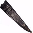 Ver imagem 5 de Faca Gaucha Churrasco 8" Cabo Rabo Tatu Bainha Preta Couro