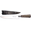 Ver imagem 1 de Faca Gaucha Churrasco 8" Cabo Rabo Tatu Bainha Preta Couro