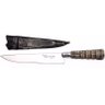 Faca Gaucha Churrasco 8" Cabo Rabo Tatu Bainha Preta Couro - 1