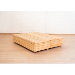 Cama Box Baú Rústica Queen Size Bipartida Serenelife - Natural - 3
