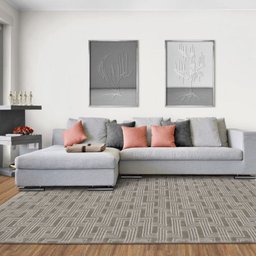 Tapete Chevron 03/37 Prata Design 2,50x3,50M São Carlos - 2