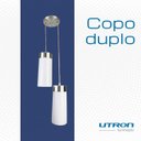 Ver imagem 5 de Pendente Copo Duplo para 2 Lâmpadas Canopla em Aluminio