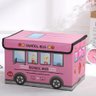 Bau Caixa Infantil Multifuncional Dobravel com Tampa Organizador de Quarto Puff Porta Brinquedos - 2