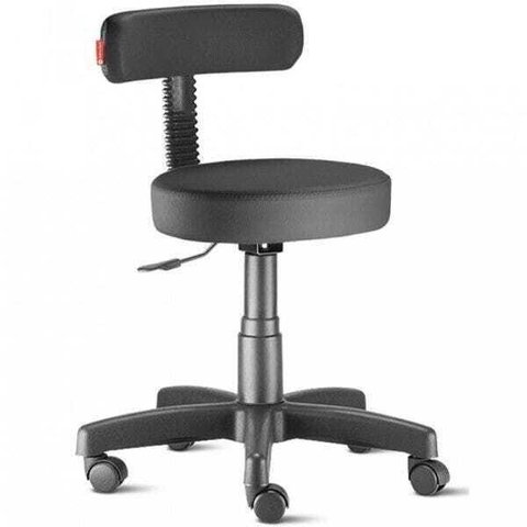 Mocho com Encosto Slim Preto para Clínicas