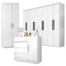 Cômoda 8000 Guarda Roupa 1684 e Armário Multiuso 6020 Branco - Araplac - 1