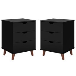 Kit 2 Mesa de Cabeceira Decore/Dream/Grécia Plus Luxo:preto - 1