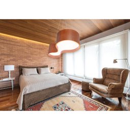 Lustre Pendente Semi cilíndrico em Madeira 74cm - Luminatu - 3