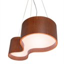 Ver imagem 2 de Lustre Pendente Semi cilíndrico em Madeira 74cm - Luminatu