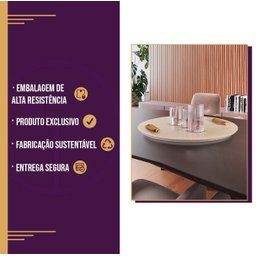 Bandeja para Servir Café da Manhã com Alça de Couro Marrom - Ártico - 4