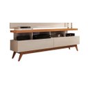 Ver imagem 1 de Rack para Tv Vivare Wood 1.6 Off White com Nature - Germai Móveis