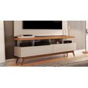 Ver imagem 2 de Rack para Tv Vivare Wood 1.6 Off White com Nature - Germai Móveis