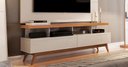Ver imagem 2 de Rack para Tv Vivare Wood 1.6 Off White com Nature - Germai Móveis