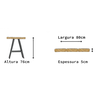 Conjunto de Mesa e Bancos Rústicos | Estrutura a - 80cm - 11