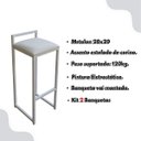 Ver imagem 4 de Kit 2 Banquetas para Cozinha Banqueta Industrial Madri:branco