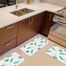 Kit De 3 Tapetes Para Cozinha Emborrachado Folhas - 1