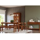 Ver imagem 1 de Conjunto Sala Jantar Nature: Cristaleira, Aparador, Mesa, Banco e Cadeiras Rústico Escuro Madeira Pi