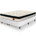 Ver imagem 1 de Cama Box Branca + Colchão Queen Size Buenos Aires Molas Superlastic 158x198x67cm