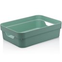 Ver imagem 1 de Caixa Organizadora Plástica Guarda 16l Roupa Armário Closet Verde