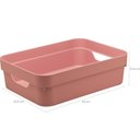 Ver imagem 2 de Caixa Organizadora Plástica Guarda 16l Roupa Armário Closet Rosa Quatzo