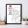 Quadro Decorativo com Moldura Feliz Dia das Mães Preto - 20x30cm - 1