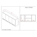 Ver imagem 5 de Armário Aéreo Mara 1,20m 4 Portas para Cozinha Cor:savana / Off White