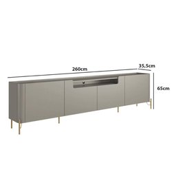 Rack para Tv 260cm com 4 Portas Lisas 100% Mdf Pés em Metal - 2