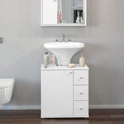 Gabinete para Banheiro 3 Gavetas Branco - 10 Gabinete para Banheiro 3 Gavetas Branco - 10
