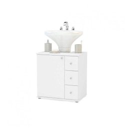Gabinete para Banheiro 3 Gavetas Branco - 6 Gabinete para Banheiro 3 Gavetas Branco - 6