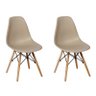 Kit 2 Cadeiras Charles Eames Eiffel Wood Base Madeira - Nude - 1