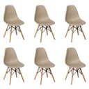 Ver imagem 1 de Kit 6 Cadeiras Charles Eames Eiffel Wood Nude Polipropileno Base Madeira