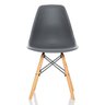Kit 4 Cadeiras Charles Eames Eiffel Wood Base Madeira - Cinza - 3