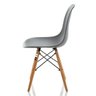 Kit 4 Cadeiras Charles Eames Eiffel Wood Base Madeira - Cinza - 4