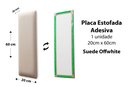 Ver imagem 2 de Placa Cabeceira Modulada Adesiva Estofada 20cm x 60cm Unidade - Suede Off White