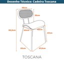 Ver imagem 2 de Kit 4 Cadeiras Toscana Fratini Aço Champagne Enc. Madeira Tela Rattan Sintético Assento PU