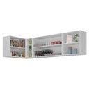 Ver imagem 2 de Kit Armário de Cozinha Aéreo Canto 90cm e Aéreo 150cm Veneza Multimóveis Mp2149 Branco/dourado