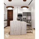 Ver imagem 4 de Pendente de Madeira Saturno Vidro Imola 40 cm Imbuia Madeluz Pendente Saturno Imola Dourado